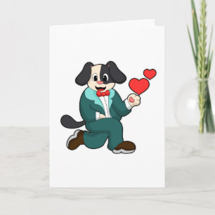 Dog als Groom met Suit & Stropdas Kaart