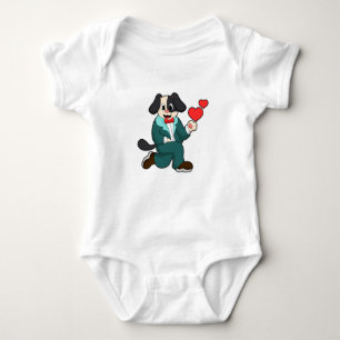 Dog als Groom met Suit & Stropdas Romper