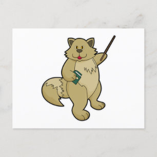 Dog als leraar met boek en wijzer briefkaart