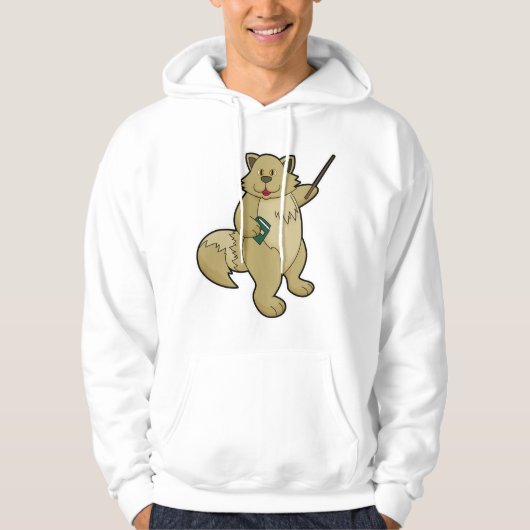 Dog als leraar met boek en wijzer hoodie (Voorkant)