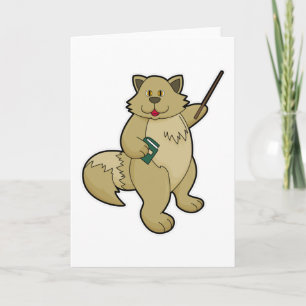 Dog als leraar met boek en wijzer kaart