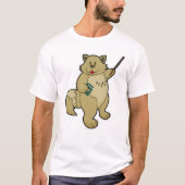 Dog als leraar met boek en wijzer t-shirt (Voorkant)