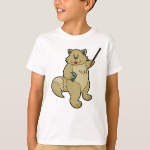 Dog als leraar met boek en wijzer t-shirt