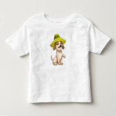 Dog als Mexicaan met pet van riet Kinder Shirts (Voorkant)
