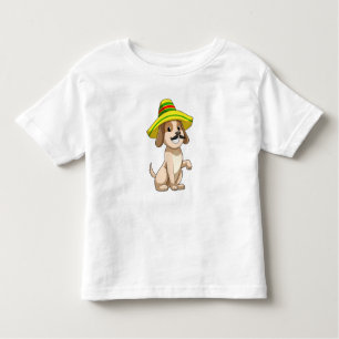 Dog als Mexicaan met pet van riet Kinder Shirts