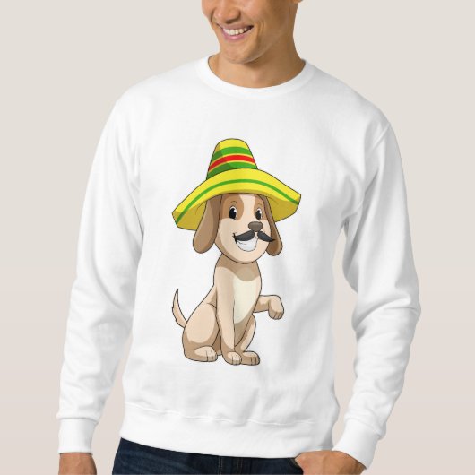 Dog als Mexicaan met pet van riet Trui (Voorkant)