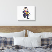 Dog als politieagent met politieuniform canvas afdruk (Insitu (Slaapkamer))