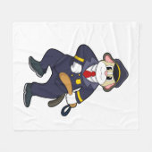 Dog als politieagent met politieuniform fleece deken (Voorkant (Horizontaal))