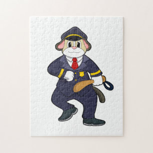 Dog als politieagent met politieuniform legpuzzel