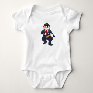 Dog als politieagent met politieuniform romper