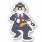 Dog als politieagent met politieuniform sticker (Voorkant)