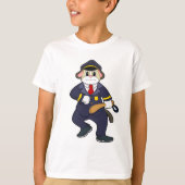 Dog als politieagent met politieuniform t-shirt (Voorkant)