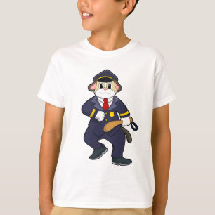 Dog als politieagent met politieuniform t-shirt