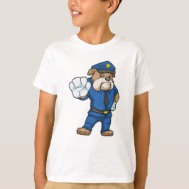 Dog als politieagent met politieuniform t-shirt