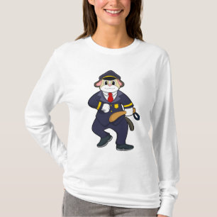 Dog als politieagent met politieuniform t-shirt
