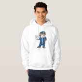 Dog als politieagent met uniform hoodie (Voorkant volledig)
