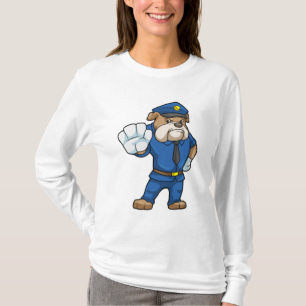 Dog als politieagent met uniform t-shirt