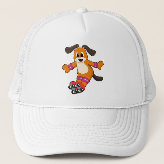 Dog als Skater met gealigneerde schaatsen Trucker Pet (Voorkant)