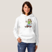 Dog als Skater met Skateboard Hoodie (Voorkant volledig)