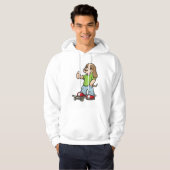 Dog als Skater met Skateboard Hoodie (Voorkant volledig)