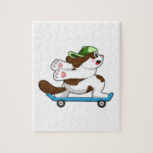 Dog als Skater met Skateboard Legpuzzel