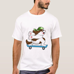 Dog als Skater met Skateboard T-shirt