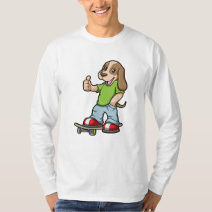 Dog als Skater met Skateboard T-shirt