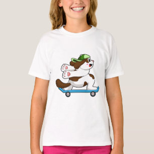 Dog als Skater met Skateboard T-shirt