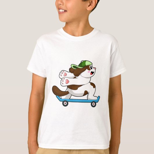 Dog als Skater met Skateboard T-shirt (Voorkant)