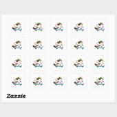 Dog als Skater met Skateboard Vierkante Sticker (Vel)