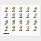 Dog als Skater met Skateboard Vierkante Sticker (Vel)