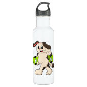 Dog als Skater met Skateboard Waterfles (Voorkant)