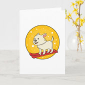 Dog als Skier met Skis Kaart (Gele Bloem)