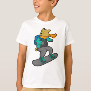 Dog als Snowboarder met Snowboard & Backpack T-shirt