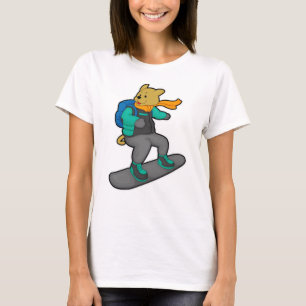 Dog als Snowboarder met Snowboard & Backpack T-shirt