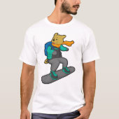 Dog als Snowboarder met Snowboard & Backpack T-shirt (Voorkant)