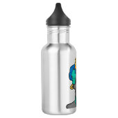 Dog als Snowboarder met Snowboard & Backpack Waterfles (Links)
