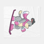 Dog als Snowboarder met Sonowboard Fleece Deken (Voorkant (Horizontaal))