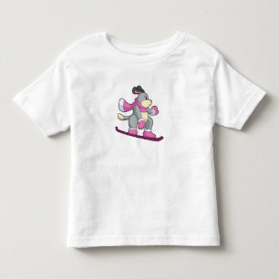 Dog als Snowboarder met Sonowboard Kinder Shirts