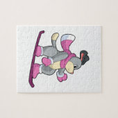 Dog als Snowboarder met Sonowboard Legpuzzel (Horizontaal)