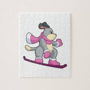 Dog als Snowboarder met Sonowboard Legpuzzel