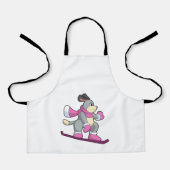 Dog als Snowboarder met Sonowboard Schort (Voorkant)