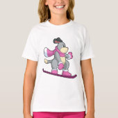 Dog als Snowboarder met Sonowboard T-shirt (Voorkant)