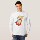 Dog als superheld met Cape T-shirt (Voorkant volledig)