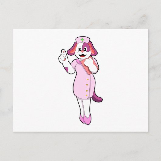 Dog als verpleegster briefkaart (Voorkant)