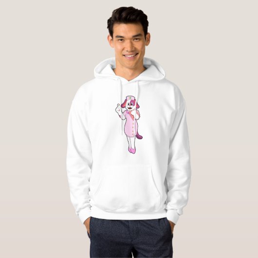 Dog als verpleegster hoodie (Voorkant volledig)