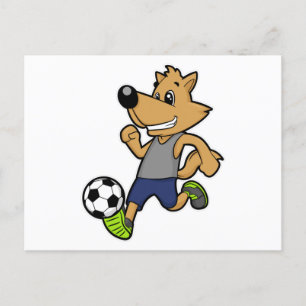 Dog als voetballer bij de Voetbal Briefkaart