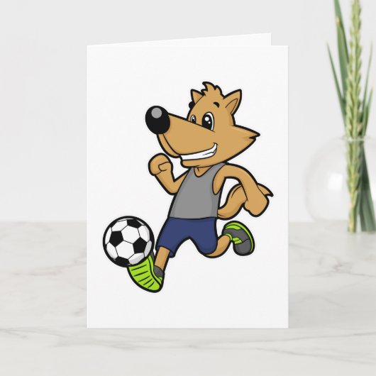 Dog als voetballer bij Voetbal Kaart (Voorkant)