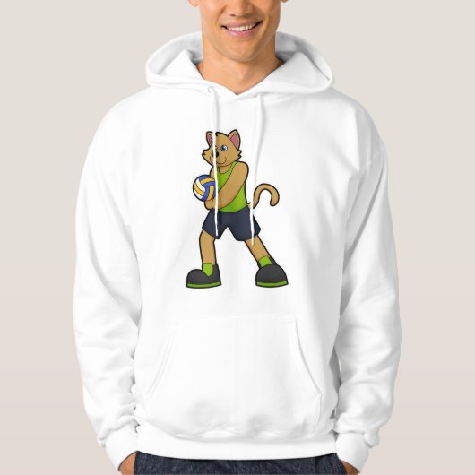 Dog als volleybalspeler met volleybal hoodie (Voorkant)