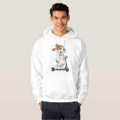 Dog als wandelaar met scooter hoodie (Voorkant volledig)
